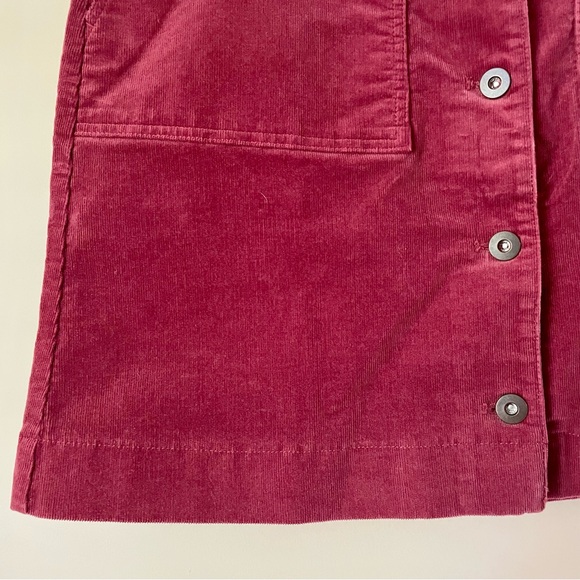 UNIQLO Pink Corduroy High Waisted Button Up Skirt with Pockets Women’s XS - Picture 4 of 5